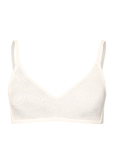 Ruby Geometric Lace Soft Cup Bra | Misty White 70852-2123